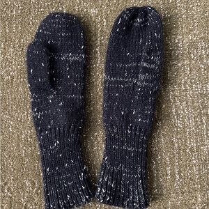 Cozy Black Knit Mittens